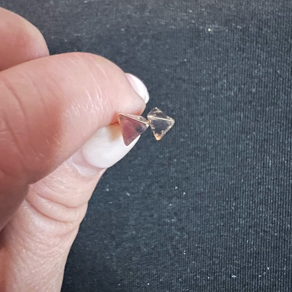 Rose Gold Pyramid Studs